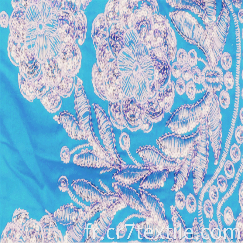 Rayon 3mm Sequin Embroidered Fabric